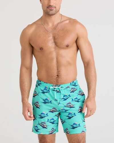 Oh Buoy 2in1 VOLLEY 7" Swimsuit NICE TAKE - BLUE SURF