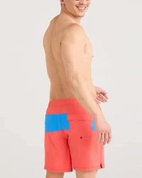 Maillot DE bain Saxx Oh Buoy STRETCH VOLLEY 7"  ROUGE CORAIL/BLEU COURSE
