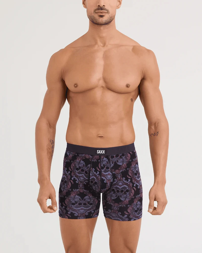 Vibe Xtra Boxer Brief : SKULL BROCADE - BLACK