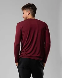 Chandail manches longues en bambou bordeaux