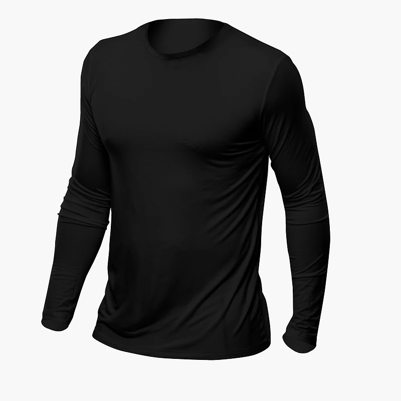Chandail manches longues en bambou noir