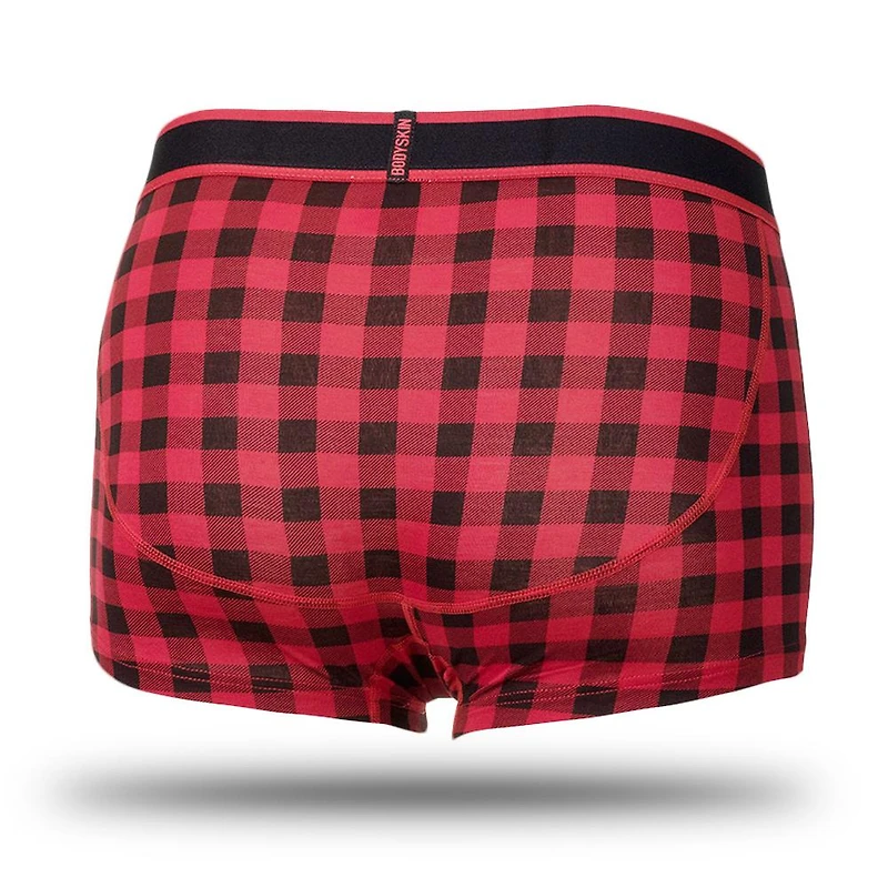 Boxer court Bodyskin Swag rouge carreauté