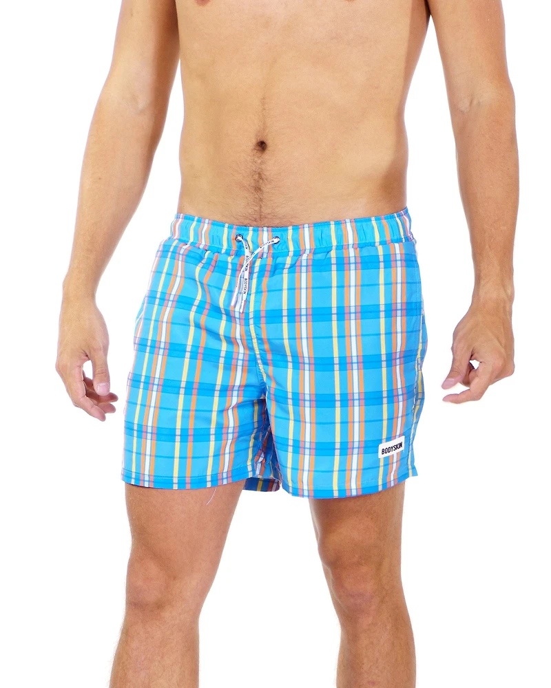Maillot de bain Bodyskin Wave Check bleu et orange