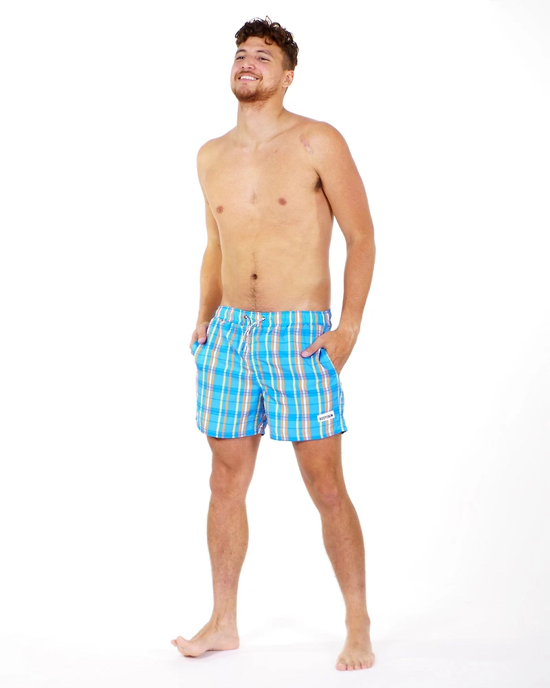 Maillot de bain Bodyskin Wave Check bleu et orange