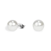 Boucles oreilles perle acier inox