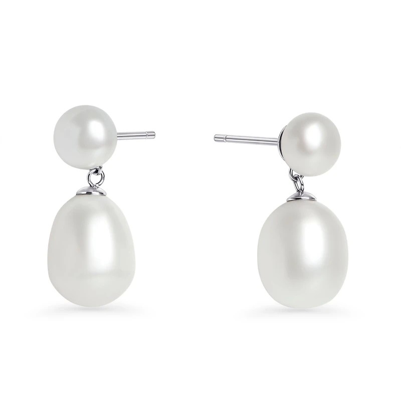 Boucles pendantes perles Reina