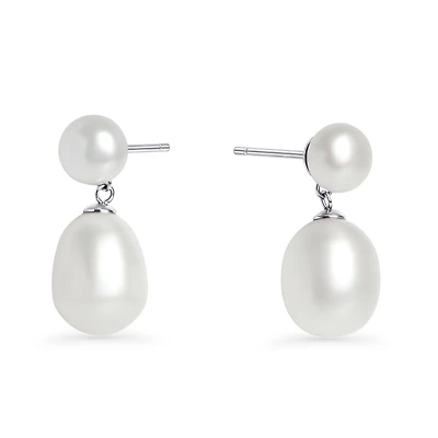 Boucles pendantes perles Reina