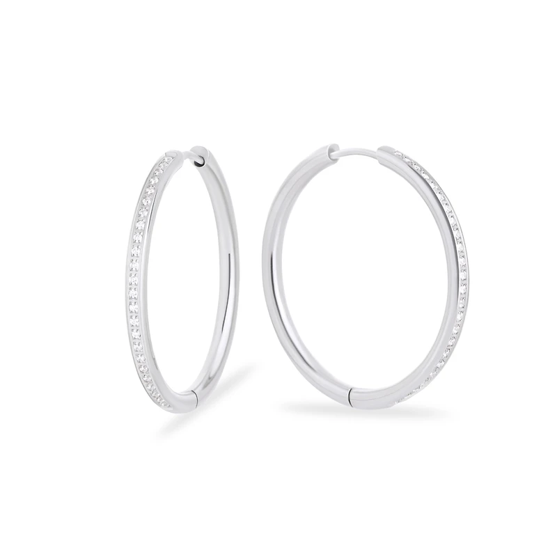 Boucles oreilles éternité minces acier inox 30mm