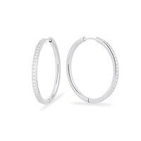 Boucles oreilles éternité minces acier inox 30mm