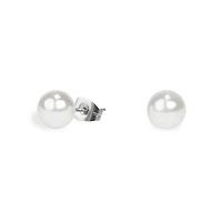 Boucles oreilles perle 7 mm acier inox