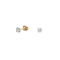 Boucles oreilles cz rond 4 mm acier inox