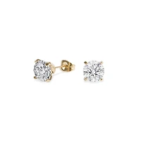 Boucles oreilles cz rond 8 mm acier inox