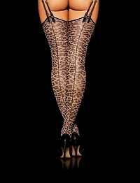 Leopard Print Garter Belt Stockings