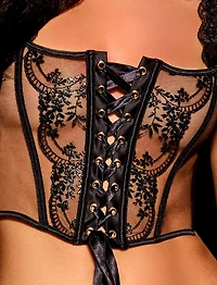 Eleanor Black Corset Lingerie Set