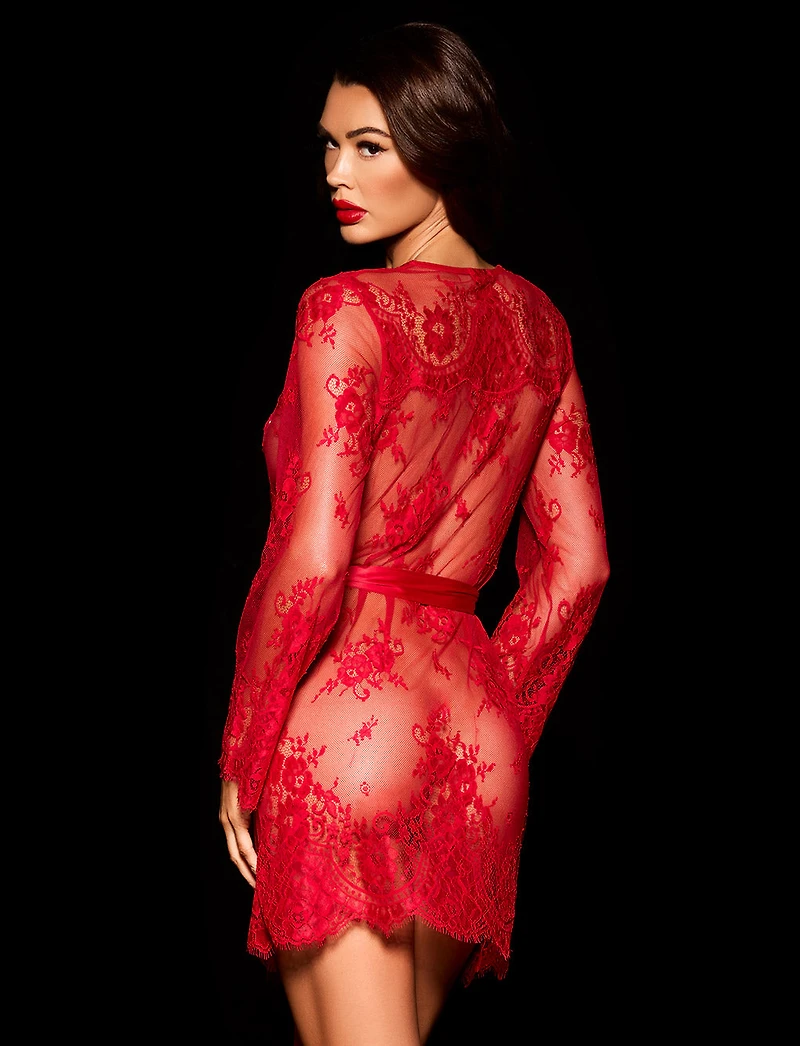 Red Love Lace Robe