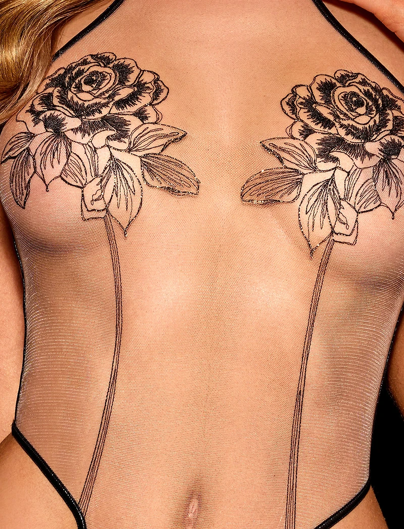 Rosa  Black Bodysuit