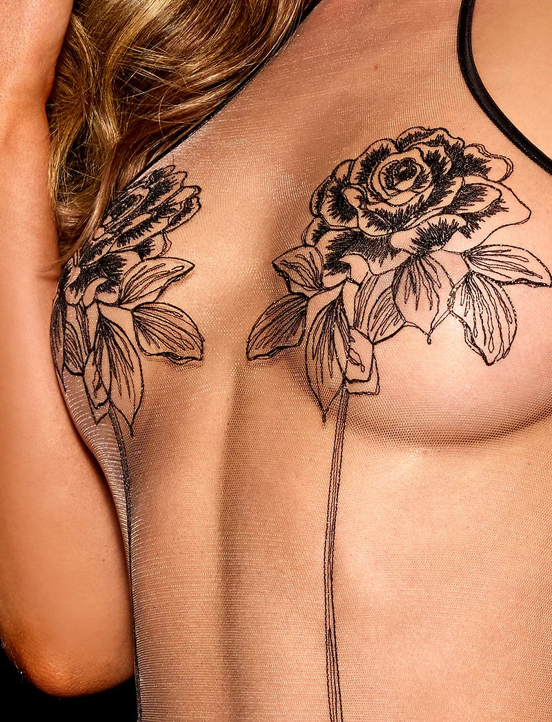 Rosa  Black Bodysuit