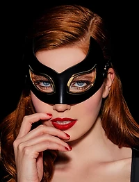 Black Leather Cat Mask
