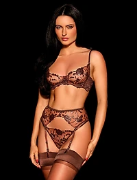 Whitney Chocolate 3 Piece Lingerie Set
