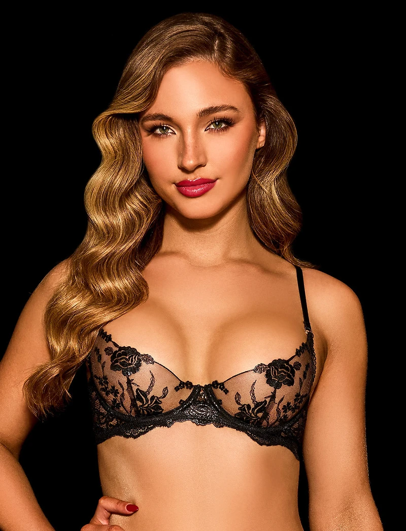 Whitney Black Bra & Bottoms Lingerie Set