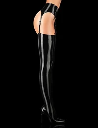 Latex Black Garter Belt