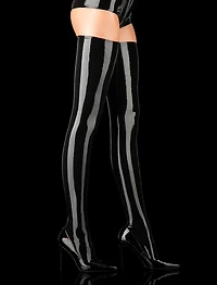 Latex Black Thigh Highs