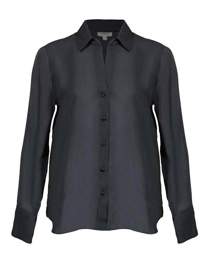 L'Agence Halie Black Dragon Back Blouse