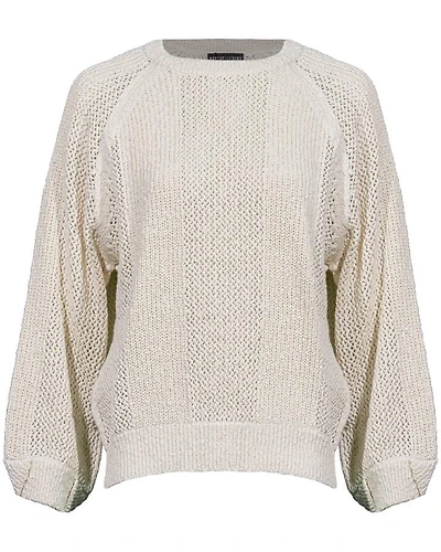 Repeat Cotton Textured Crew Neck Pullover
