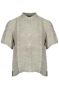 Eileen Fisher Mandarin Short Sleeve Shirt