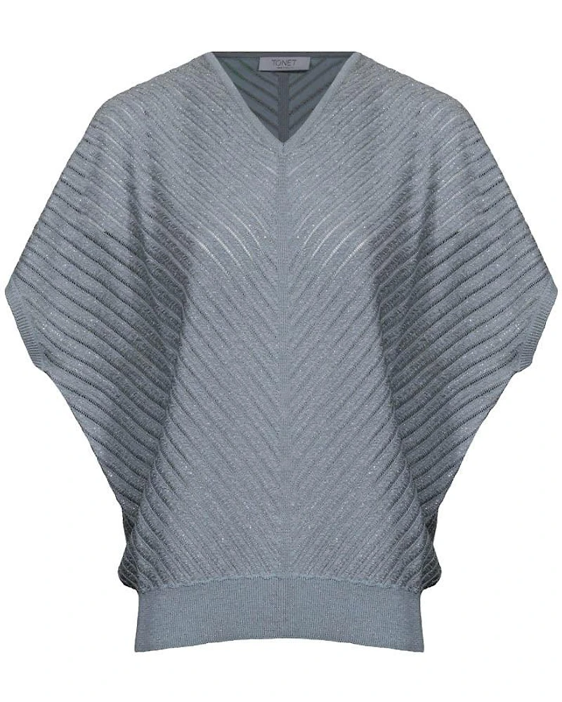 Tonet Shimmer Rib V-Neck Pullover