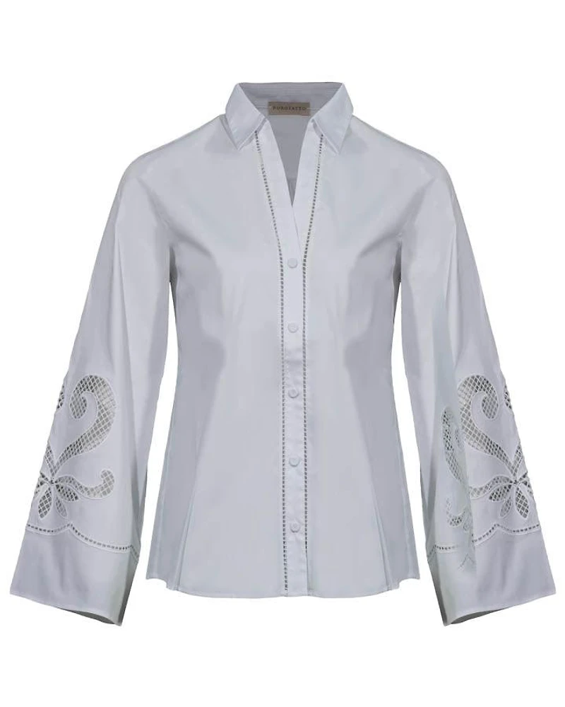 Purotatto Embroidered Sleeves Shirt