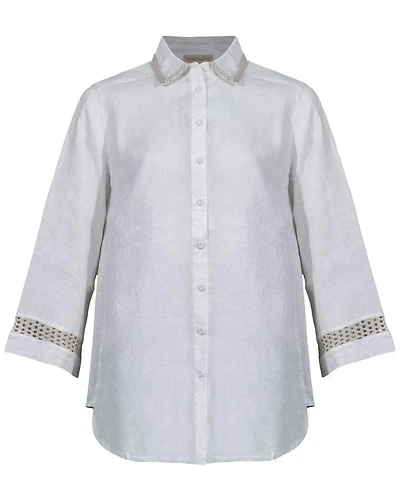 Purotatto Linen Shirt With Knit Details