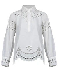 Notshy Cashmere Airam Eyelet Detail Top