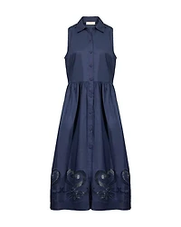 Purotatto Embroidered Shirt Dress