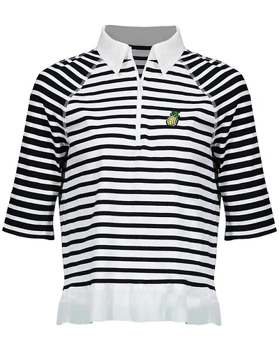 Marc Cain Striped Zip Polo Shirt