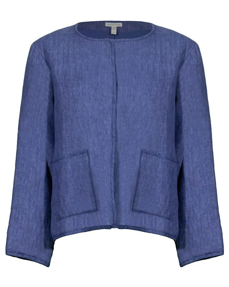 Eileen Fiscer Linen Delave Round Neck Jacket