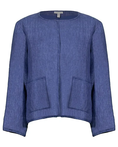 Eileen Fiscer Linen Delave Round Neck Jacket