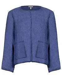 Eileen Fiscer Linen Delave Round Neck Jacket