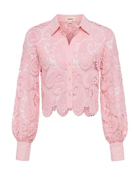 L'Agence Odelia Lace Crop Blouse