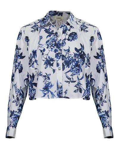 L'Agence Cosette Crop Hi Low Shirt