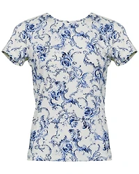 L'Agence Ressi Baroque Swirl Print Tee