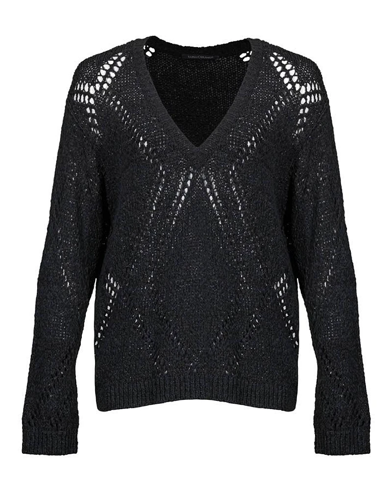 Luisa Cerano Diamond Pattern Knit Pullover