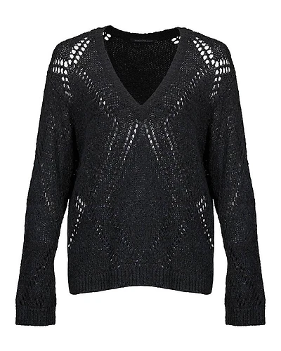 Luisa Cerano Diamond Pattern Knit Pullover