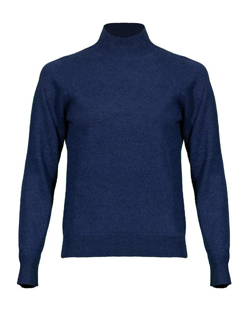 Repeat Mock Neck Cashmere Sweater Navy