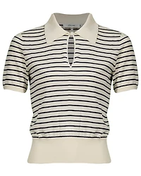 Frame Keyhole Stripe Polo