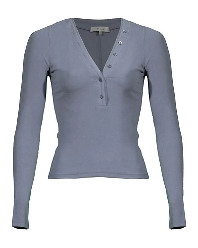 Frame Slinky Rib Henley Pullover