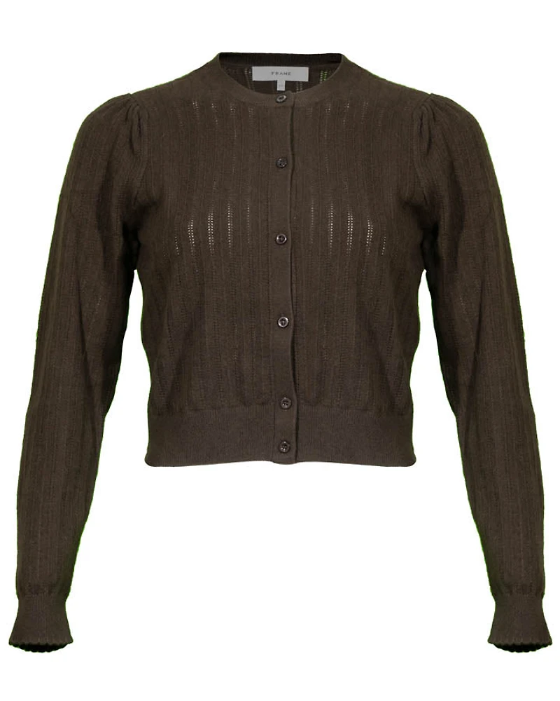 Frame Ladder Pointelle Cardigan