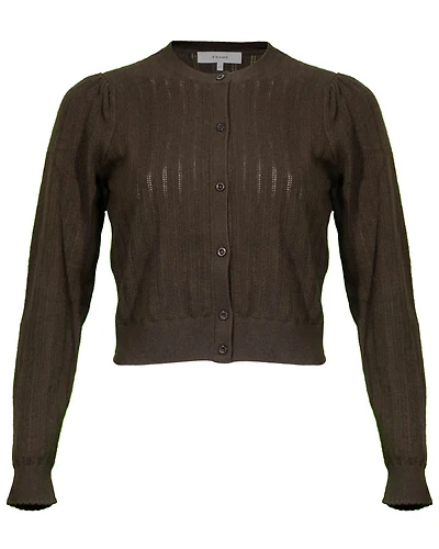 Frame Ladder Pointelle Cardigan