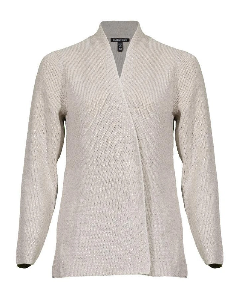 Eileen Fisher Cotton Crepe Open Cardigan