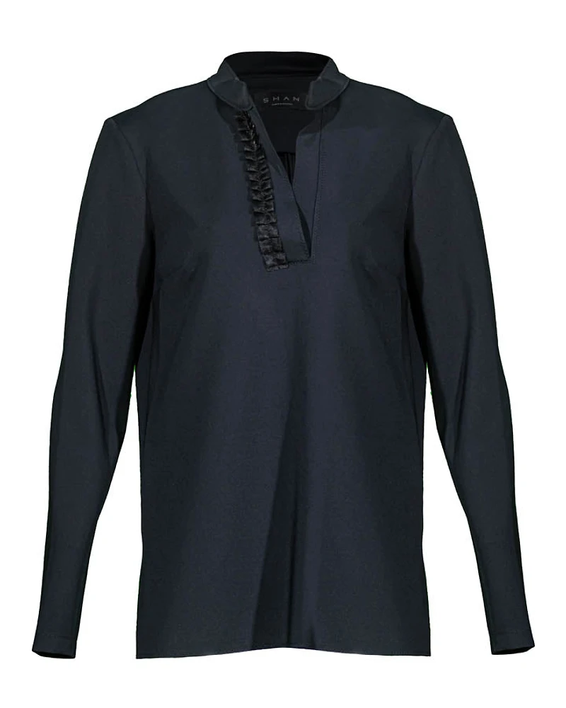 Shan Sofia Split Neck Jersey Top